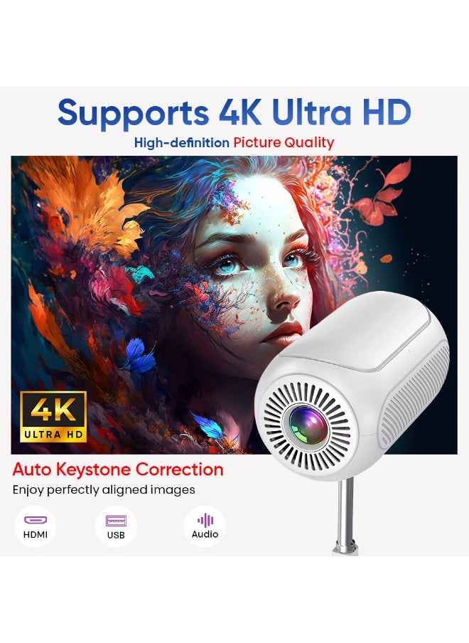 iCruze iCruze Pixel Cast Smart Projector – 4K Support, Bluetooth & Wi-Fi, Android 13, 6500 Lumens Brightness, 50,000-Hour Lamp Life, 1-Year Warranty  - Image 4