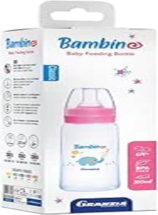 Granzia Bambino Classic Baby Feeding Bottle Rose Color 300 ML