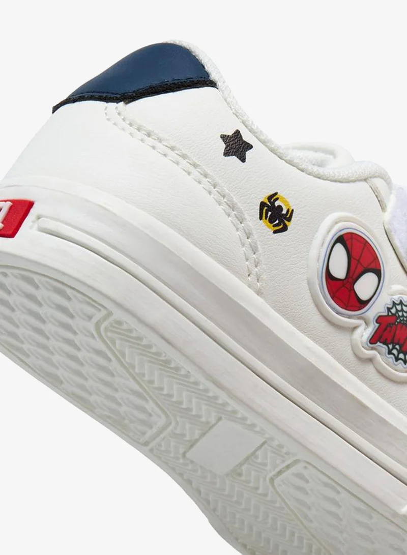 Marvel WHITE Boys Hook & Loop Spider-Man Print Ankle School Sneakers for Men | Best Price UAE