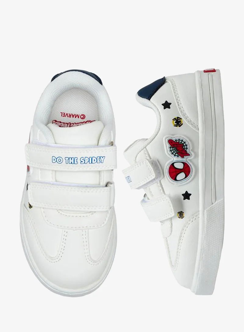 مارفل Boys Hook & Loop Spider-Man Print Ankle School Sneakers