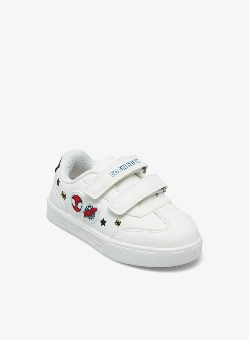 مارفل Boys Hook & Loop Spider-Man Print Ankle School Sneakers