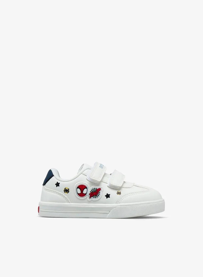 مارفل Boys Hook & Loop Spider-Man Print Ankle School Sneakers