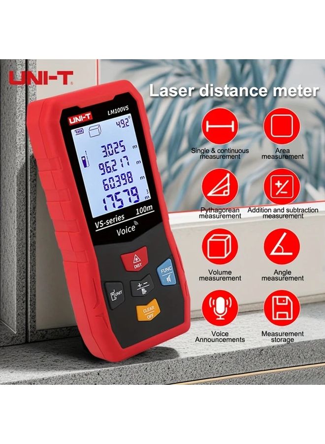 UNI-T LM-206S Laser Distance Meter 100m Range Auto Calibration Rechargeable Battery - Image 2