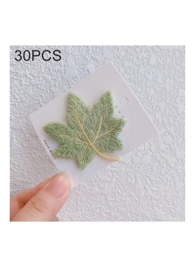 NIBEMINENT 30-Piece Girls Cute Maple Leaf Hairpin BB Bangs Clips Hair Accessories Green - Image 1