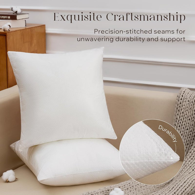 Phantoscope Pillow Inserts, Hypoallergenic 100% Virgin Fiber Square Form Microfiber Throw Pillow Inserts, Couch Bed Pillows, 12x20 Inch (Pack of 4) - Image 4