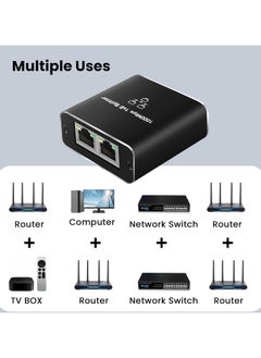Generic RJ45 Ethernet Splitter 1 to 2 Ports – 1000Mbps Network Splitter with USB Power, Gigabit LAN Connector for Cat5/5e/6/7/8 – Supports Simultaneous Dual Device Connection  - Image 3