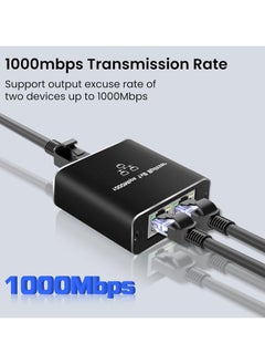 Generic RJ45 Ethernet Splitter 1 to 2 Ports – 1000Mbps Network Splitter with USB Power, Gigabit LAN Connector for Cat5/5e/6/7/8 – Supports Simultaneous Dual Device Connection  - Image 4