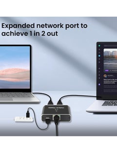 Generic RJ45 Ethernet Splitter 1 to 2 Ports – 1000Mbps Network Splitter with USB Power, Gigabit LAN Connector for Cat5/5e/6/7/8 – Supports Simultaneous Dual Device Connection  - Image 5