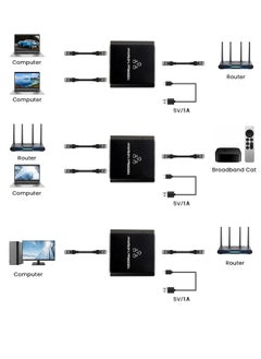 Generic RJ45 Ethernet Splitter 1 to 2 Ports – 1000Mbps Network Splitter with USB Power, Gigabit LAN Connector for Cat5/5e/6/7/8 – Supports Simultaneous Dual Device Connection  - Image 2