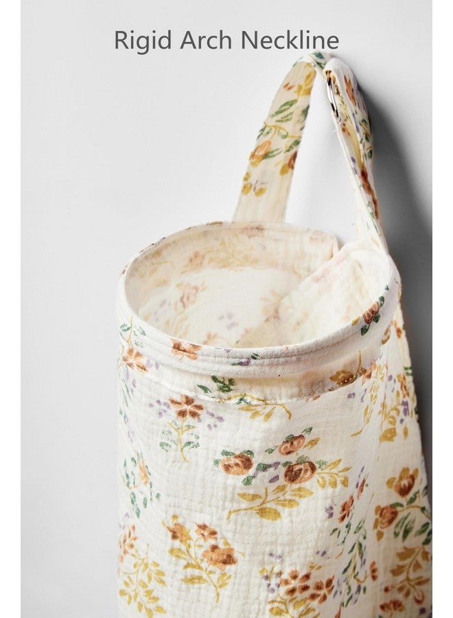 انسولار غطاء رضاعة من قماش موسلين معزول للرضاعة الطبيعية، أغطية رضاعة تسمح بالتهوية والخصوصية مع فتحة رقبة مقوسة للأم، مريلة رضاعة متعددة الاستخدامات من القطن الناعم، مزينة بالزهور - Image 3