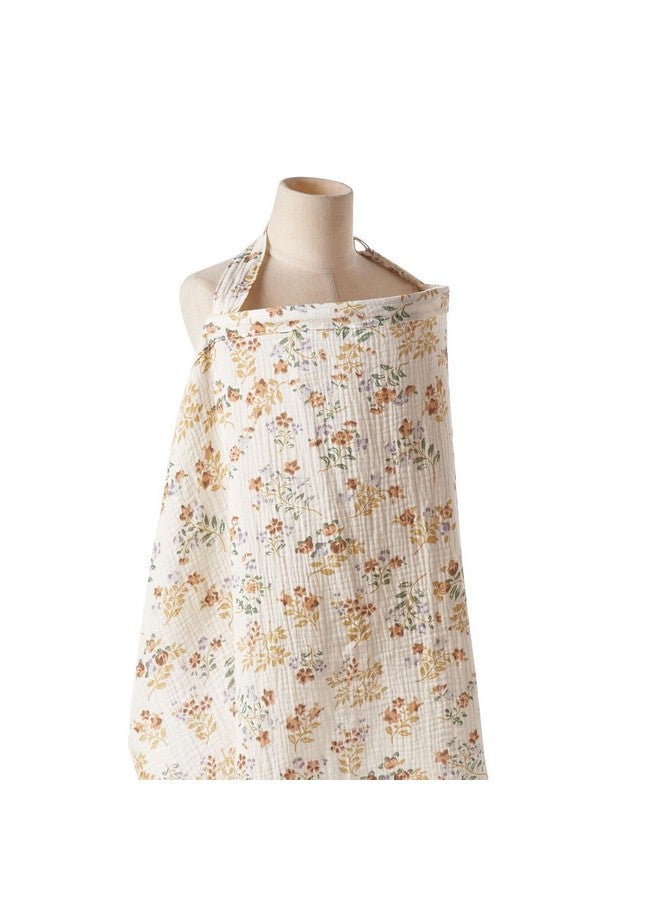 انسولار غطاء رضاعة من قماش موسلين معزول للرضاعة الطبيعية، أغطية رضاعة تسمح بالتهوية والخصوصية مع فتحة رقبة مقوسة للأم، مريلة رضاعة متعددة الاستخدامات من القطن الناعم، مزينة بالزهور - Image 4