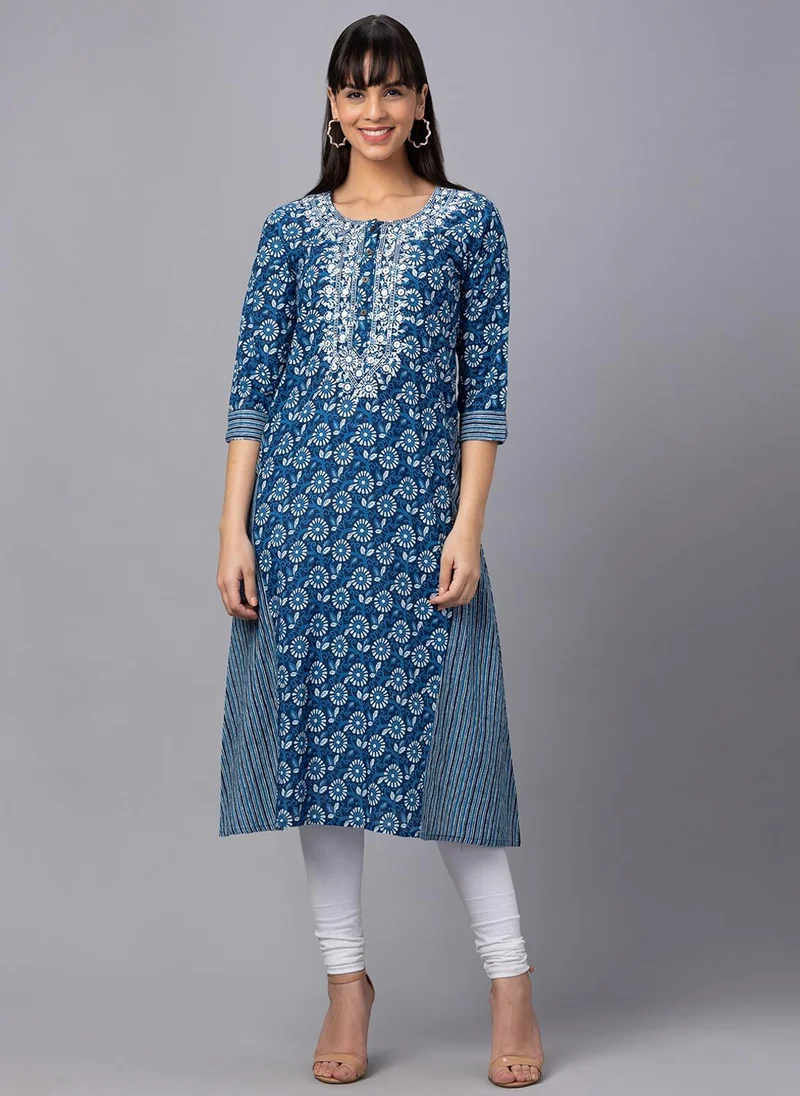 Globus Women Floral Printed Pure Cotton Kurta