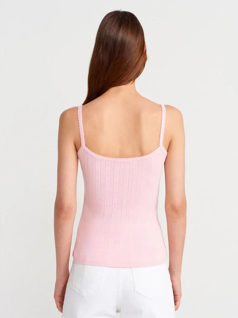 ديلفين DILVIN Slim Fit Ribbed Cotton Cami Top