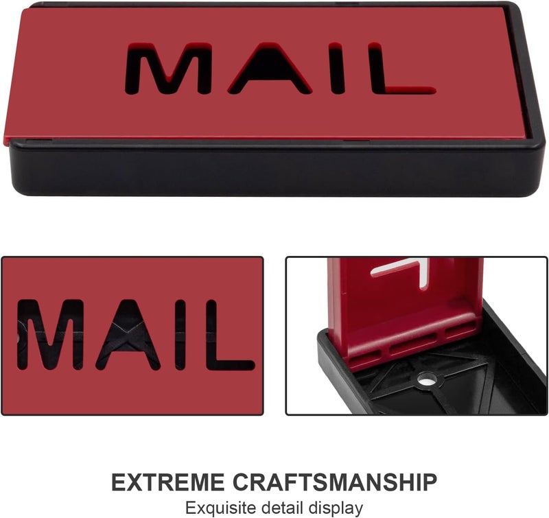 superbobi Mailbox Flag Front Mount Brick Stone Mailbox Stylish Replacement 4" x 2" x 0.5" (Black) - Image 4