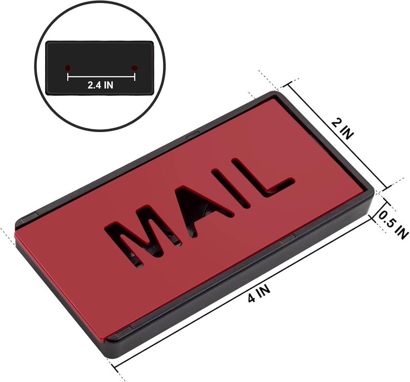 superbobi Mailbox Flag Front Mount Brick Stone Mailbox Stylish Replacement 4" x 2" x 0.5" (Black) - Image 3