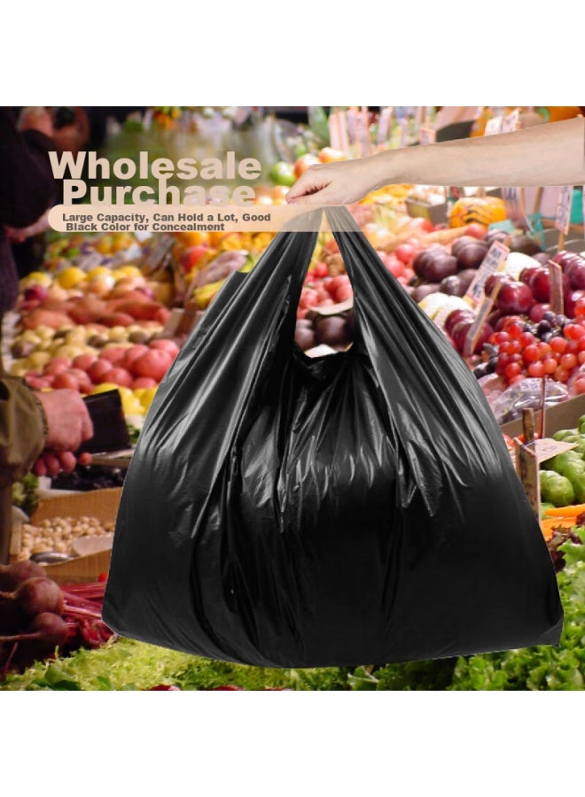 Huobaolo Huibaili Vest Garbage Bags, Black, 60cm*80cm, 50 Pieces, Single-sided 2.5 Microns Thick, For Property Management, Office, And Commercial Use, Plastic Bags - Image 1