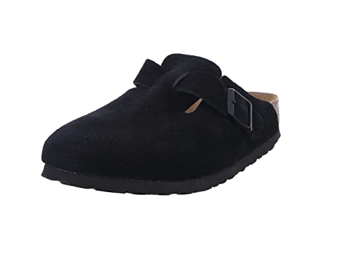 Birkenstock Unisex Boston Soft Footbed, Black Suede, 38 M EU - Image 1