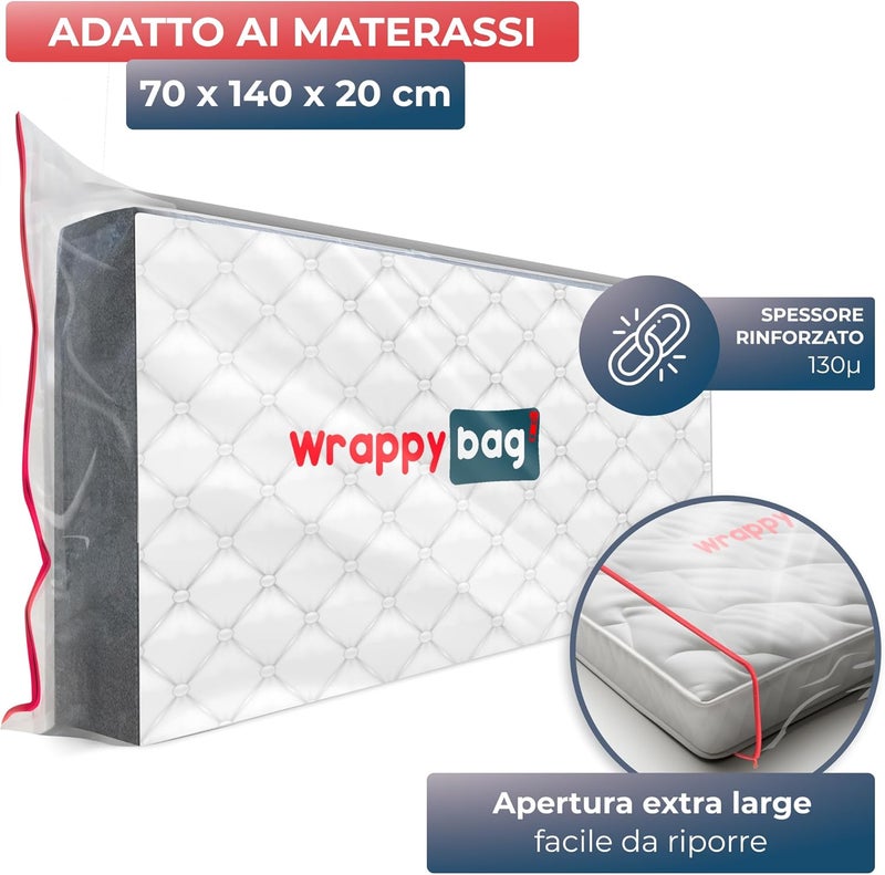 Wrappybag غطاء لحاف من البلاستيك من ماركة - متوفر بـ 5 أحجام - حقيبة تخزين مقاومة للماء والتمزق - مناسبة للنقل والتخزين - مقاسات: 70 × 140 سم - Image 2