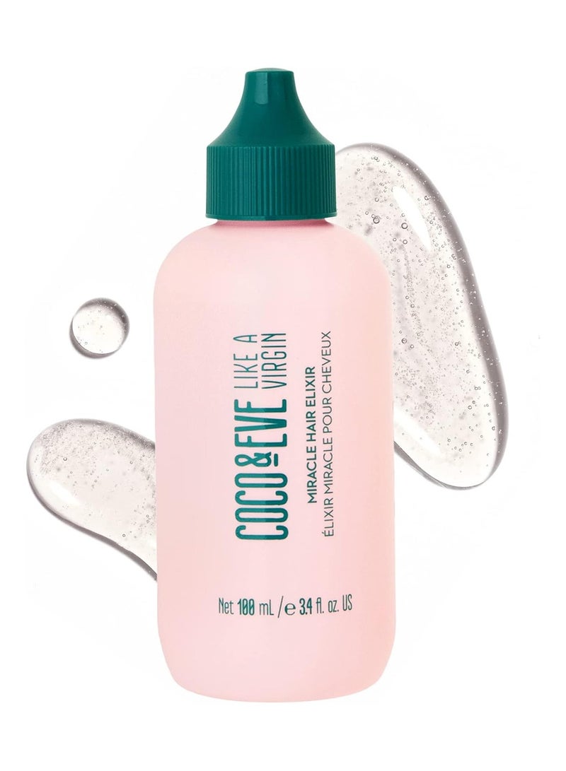 COCO & EVE Miracle Hair Elixir Coconut Oil with Hyaluronic Acid for Hair Treatment for Dry Damaged Frizzy Hair Protects Hair from Heat 100ml - Image 1