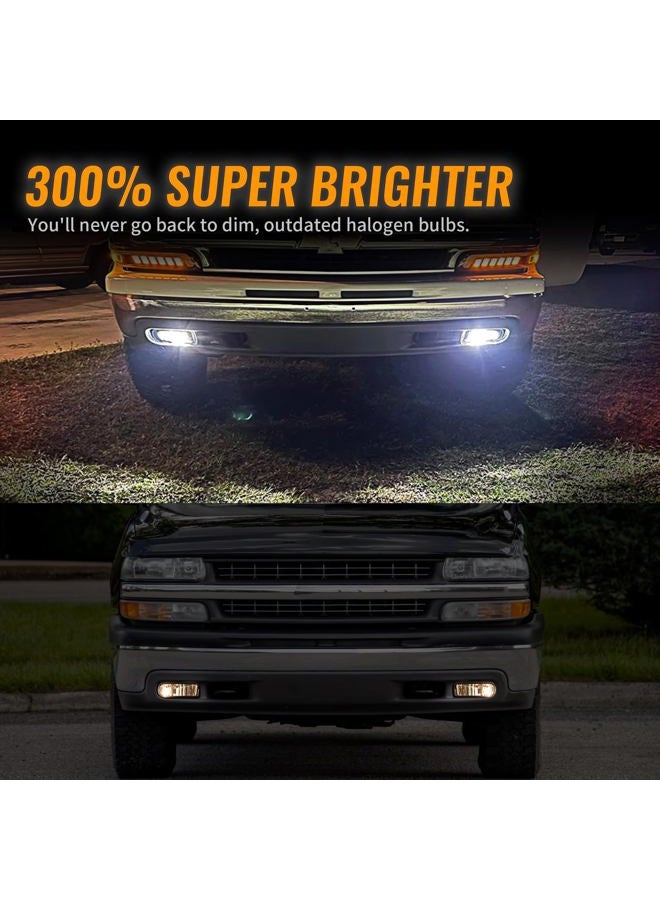 RAMJET4X4 DOT Approved LED Fog Lights Fog Lamps Replacement Compatible with 1999-2002 Chevy Silverado 1500 2500 3500, 2000-2006 Chevy Suburban Tahoe (Chrome) - Image 3