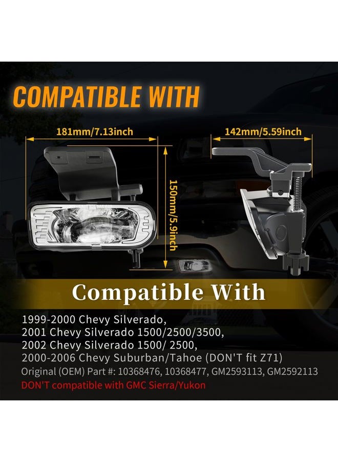 RAMJET4X4 DOT Approved LED Fog Lights Fog Lamps Replacement Compatible with 1999-2002 Chevy Silverado 1500 2500 3500, 2000-2006 Chevy Suburban Tahoe (Chrome) - Image 4