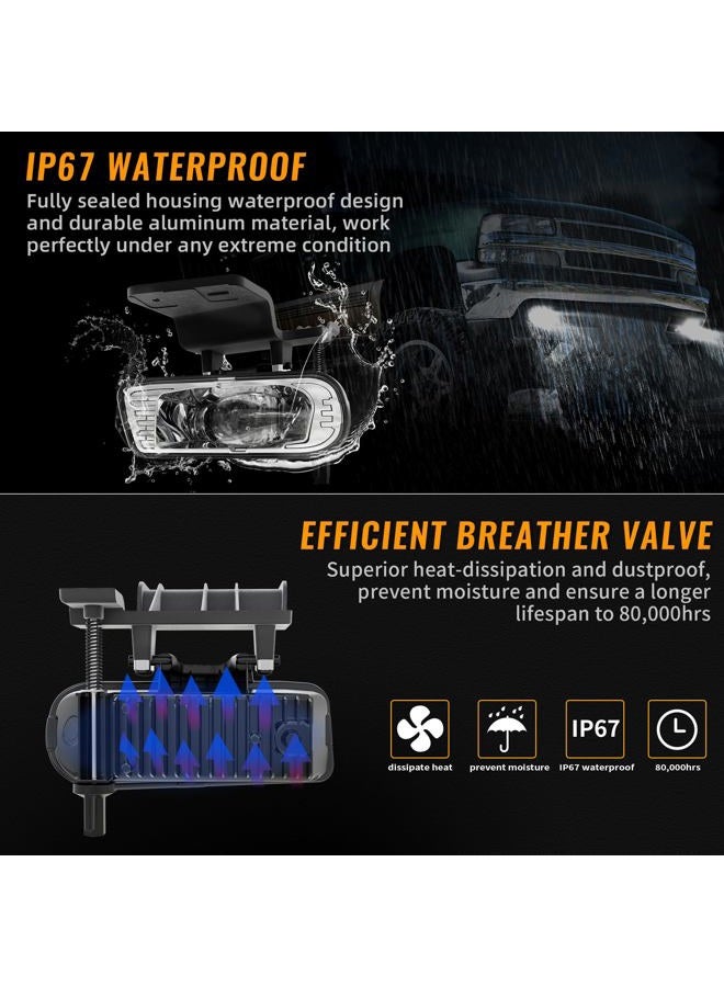 RAMJET4X4 DOT Approved LED Fog Lights Fog Lamps Replacement Compatible with 1999-2002 Chevy Silverado 1500 2500 3500, 2000-2006 Chevy Suburban Tahoe (Chrome) - Image 5