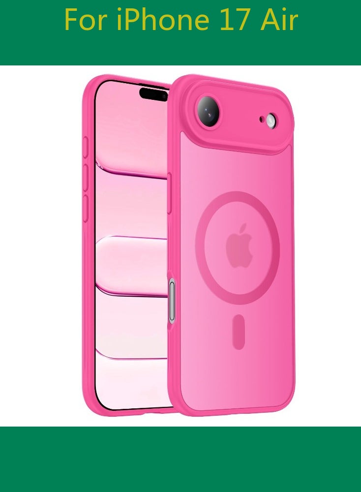 Dili Luxury Pink phone case for iPhone 17 Air Translucent Matte Magnetic Phone Case for iPhone Shockproof Full Camera Lens Protection Hard Acrylic Matte Back Cover Support Wireless Charging, Phone Accessory, Modern Case, Sleek Design, Smartphone Owners - Image 1