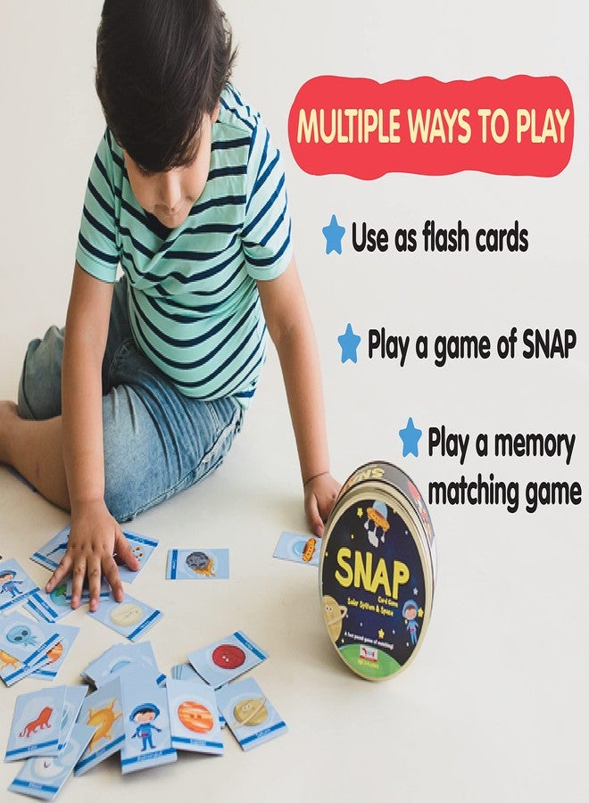 CocoMoco Kids Solar System Snap Flash Card Educational Game for Kids, STEM Toy for Boys and Girls, Ages 2-6 Year (Pack of 10) - Image 3
