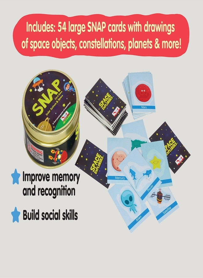 CocoMoco Kids Solar System Snap Flash Card Educational Game for Kids, STEM Toy for Boys and Girls, Ages 2-6 Year (Pack of 10) - Image 4