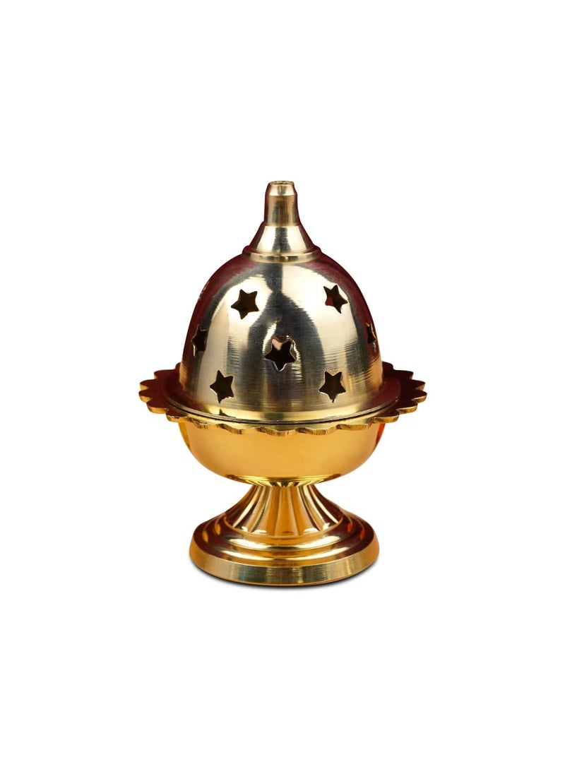 Rudra Centre Floral Akahnd Lamp in Brass ILarge  - Image 1