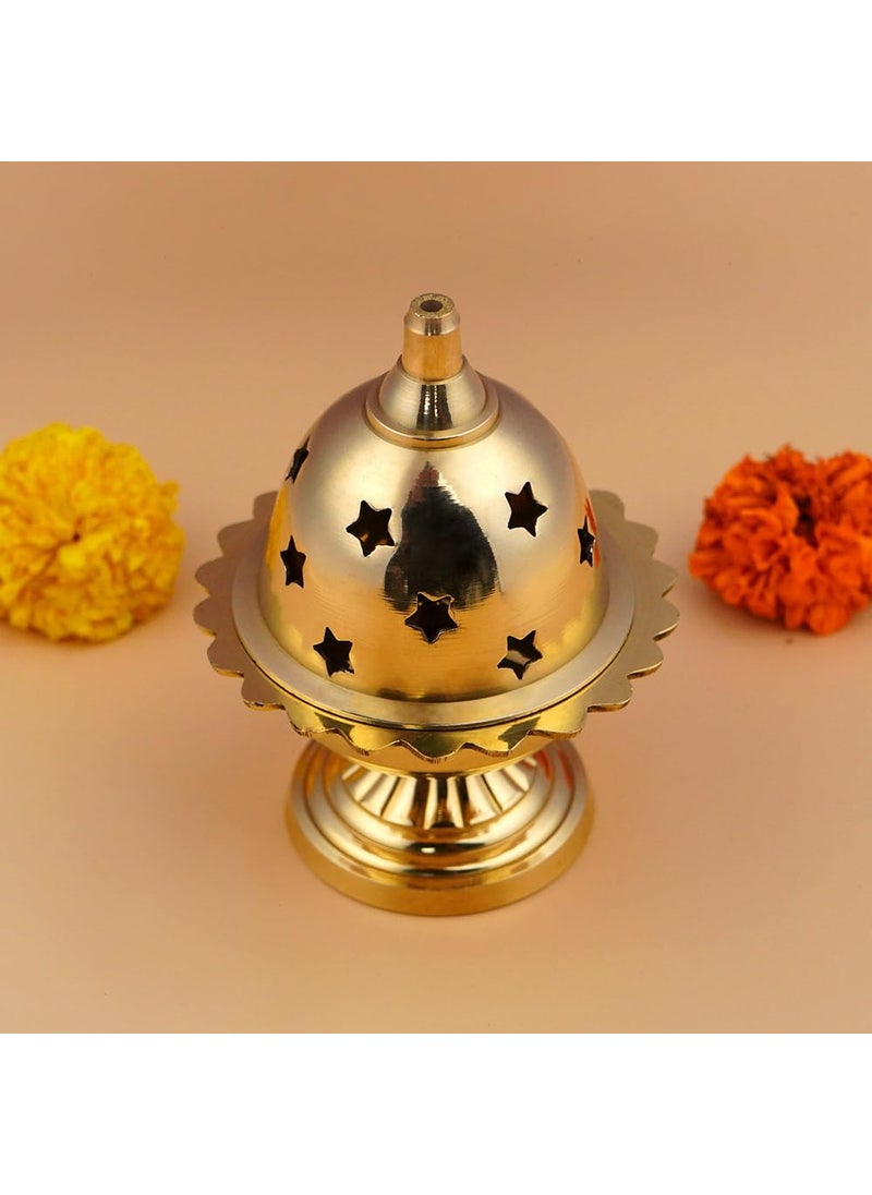 Rudra Centre Floral Akahnd Lamp in Brass ILarge  - Image 2
