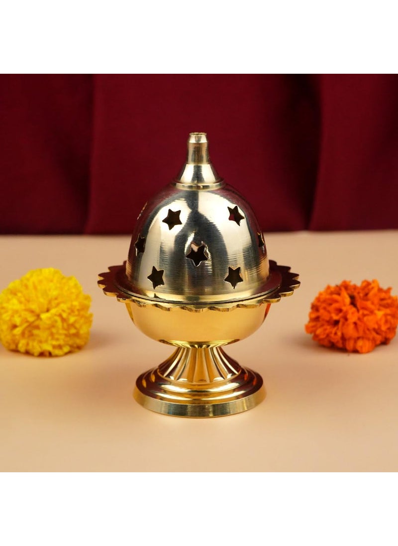 Rudra Centre Floral Akahnd Lamp in Brass ILarge  - Image 5