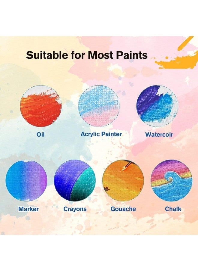 Qatalitic Cotton Canvas Boards for Painting, Pack of 8 Pcs. (2 Each x (5x7, 8x10, 9x12, 10x14 inches) - Multi Pack Art Paint Canvas Boards Set, 100% Cotton Blank Canvases for Oil, Acrylic - Image 4
