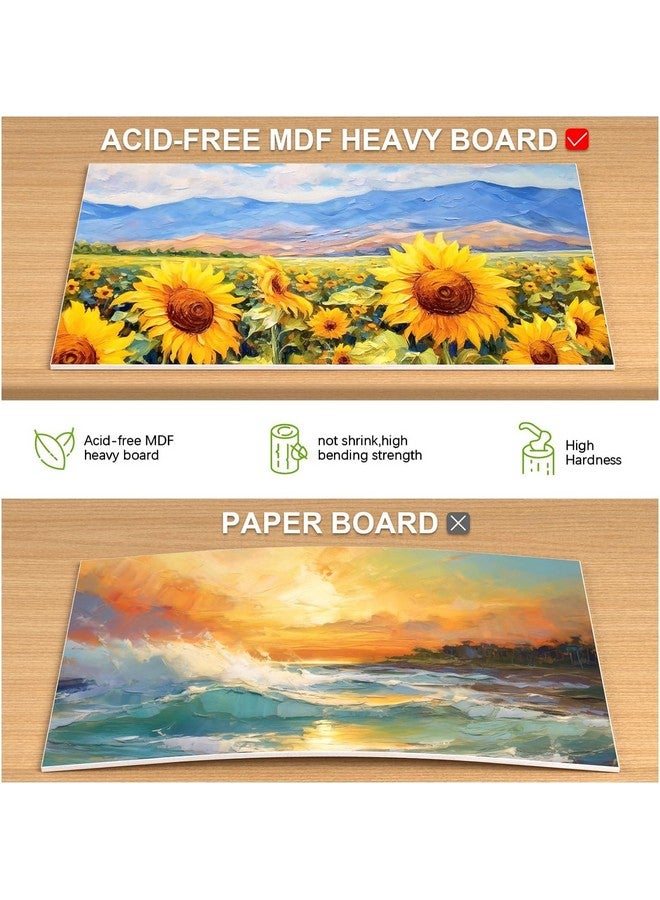Qatalitic Cotton Canvas Boards for Painting, Pack of 8 Pcs. (2 Each x (5x7, 8x10, 9x12, 10x14 inches) - Multi Pack Art Paint Canvas Boards Set, 100% Cotton Blank Canvases for Oil, Acrylic - Image 5