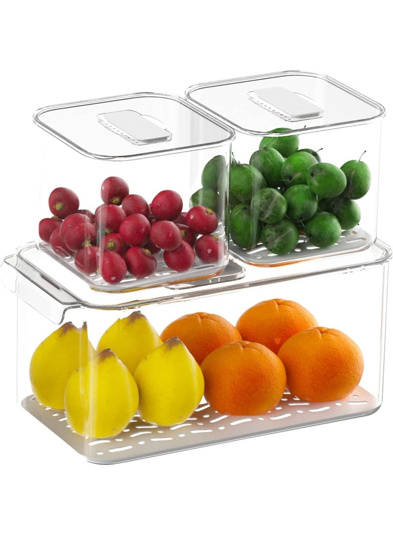 XVersion Stackable Clear Fridge Organizer Storage Boxes with Lid – BPA Free Food Storage Containers for Refrigerator, Freezer & Kitchen - Image 1
