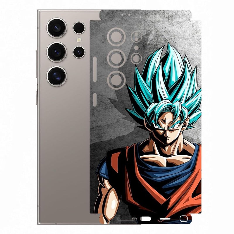 Mobile Skin Sticker Wrap | Compatible for Samsung S24 Ultra (5g) | Scratchproof Matte Finish | Full Coverage for All Sides & Camera Protection (Design - Goku)