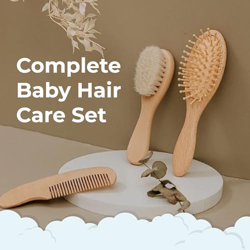 TONY STARK Baby Hair Brush for Infants, Soft Bristles for Born Baby, Gentle Hair Grooming for Infants, Wooden Brush for Toddler Suitable from 0 Month+ - Image 2