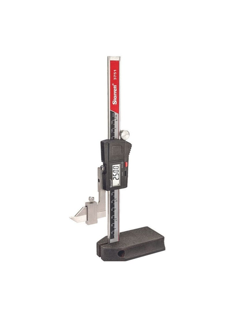 Starrett Starrett Electronic Height Gage with Hardened Stainless Steel Bar  06 0150mm Range 0005 001mm Resolution 001 002mm Linear Accuracy  3751AZ6150  - Image 1