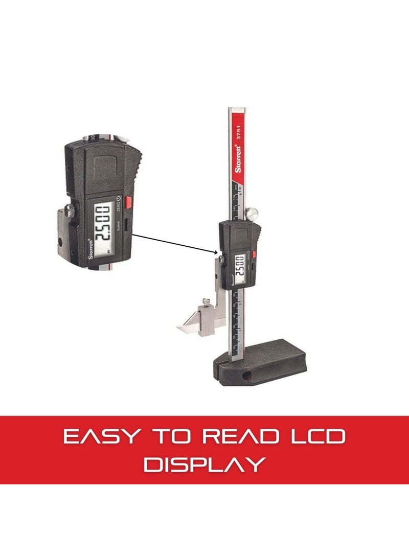 Starrett Starrett Electronic Height Gage with Hardened Stainless Steel Bar  06 0150mm Range 0005 001mm Resolution 001 002mm Linear Accuracy  3751AZ6150  - Image 3