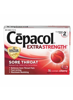 Cepacol Extra Strength Sore Throat Lozenges, Cherry 16ct  - Image 1