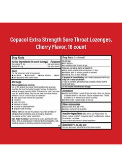 Cepacol Extra Strength Sore Throat Lozenges, Cherry 16ct  - Image 2