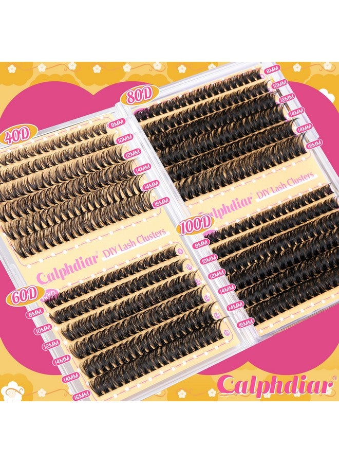 calphdiar Lash Clusters 40D+60D+80D+100D Eyelash Clusters 474Pcs Individual Lashes D Curl Cluster Eyelash Extensions 8-16Mm Wispy Lashes Clusters Fluffy False Mink Eyelashes Diy Lash Extension At Home - Image 5