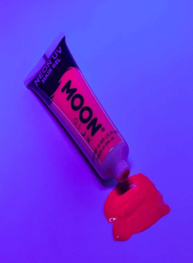 Moon Glow - Blacklight Neon UV Hair Gel - 0.67oz Intense Red - Temporary wash out hair color - Spike and Glow! - Image 3