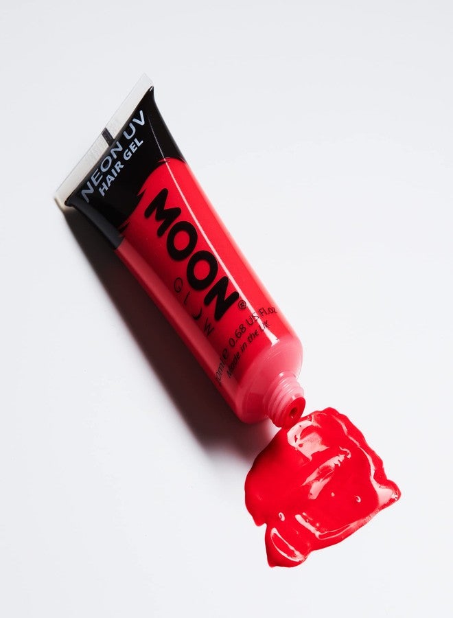 Moon Glow - Blacklight Neon UV Hair Gel - 0.67oz Intense Red - Temporary wash out hair color - Spike and Glow! - Image 2