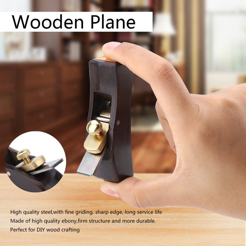 Mini Ebony Arc Bottom Hand Plane Carpenter Wood Grooving Trimming DIY Wood Plane - Image 3