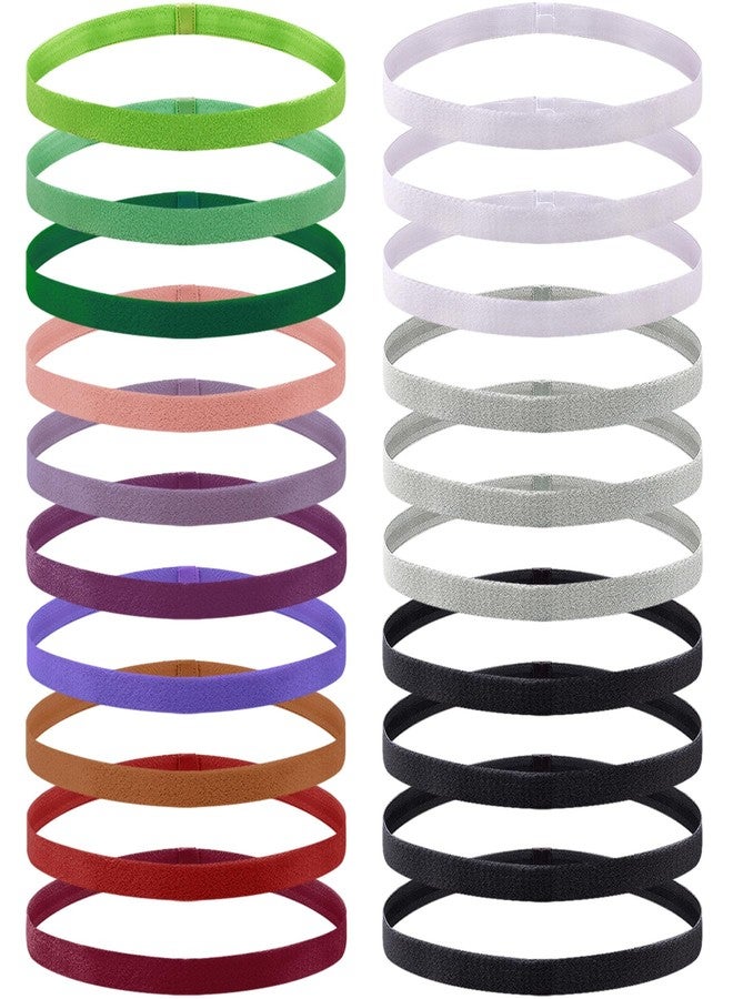 Duufin 20 Pieces Elastic Sport Headbands for Women Men Girls Non Slip Workout Headband Colorful Thin Elastic Headbands, 13 Colors - Image 1