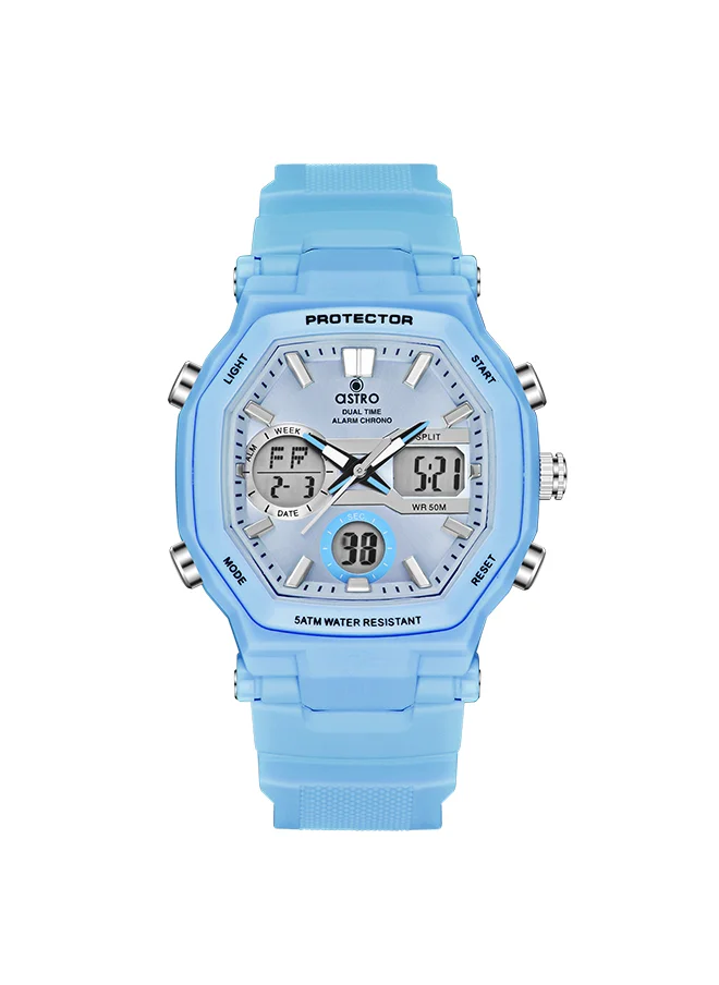 ASTRO Kids's Analog-Digital Display Watch With Light Blue Polyurethane Strap - A23820-PPLL