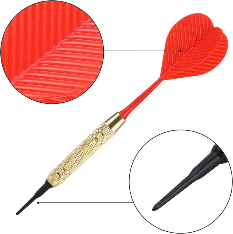 accmor 12 Pcs Soft Tip Darts, 18g Plastic Tip Darts Set, Attach Extra 100 Black 2BA Replacement Tips, Soft Tip Darts for Electronic/Plastic Dartboard - Image 3