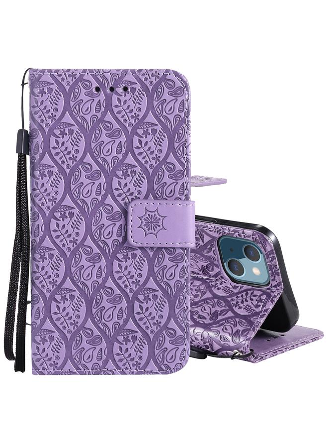 زبون جراب لهاتف iPhone 13 mini مطبوع عليه زهور الروطان، جراب من جلد البولي يوريثان قابل للطي أفقيًا مع حامل وفتحات للبطاقات ومحفظة وإطار للصور - Image 1