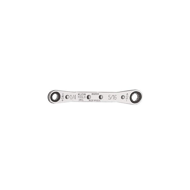 Klein Tools 68200 Ratcheting Box Wrench 1/4-Inch x 5/16-Inch with Reverse Ratcheting and Chrome Plated Finish - Image 1